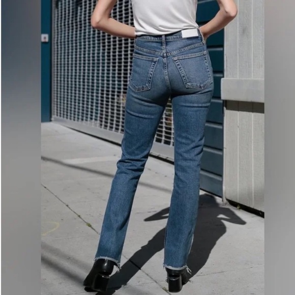 RE/DONE Double Needle Long Straight Jeans Mid 80’s Wash 25 - Picture 7 of 7